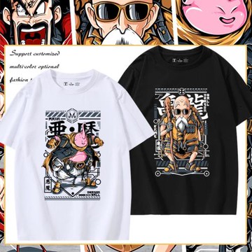 七龍珠周邊龜仙人魔人布歐撒旦先生短袖T恤男日系體恤夏黑色衣服