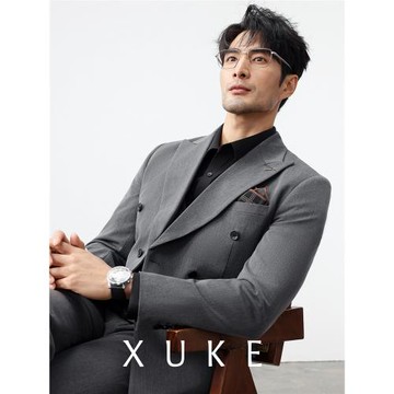 (免運)新郎結婚西服套裝男禮服純色戧駁領修身商務職業雙排扣西裝三件套