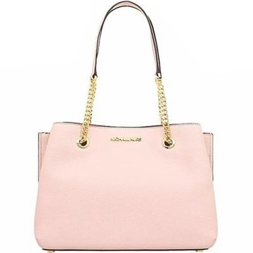 【Michael Kors】TEAGEN粉色皮革大款三層側肩雲朵包