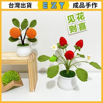 [EZY]48出貨 手作成品 DIY成品 編織 新款手工編織水果多頭盆栽成品花束擺件創意禮品節日送女友閨蜜