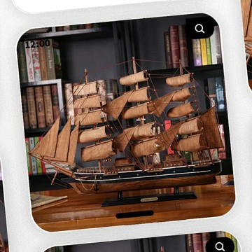 實木一帆風順帆船擺件復古風高檔桌面老板領導辦公室喬遷開業禮品