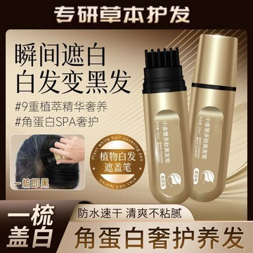 🔥臺灣出🔥白髮遮蓋金管美髮棒遮白髮多肽純液體美髮筆不掉色染髮筆 臨時補色美髮筆 美髮棒 隨身攜帶 白髮遮蓋