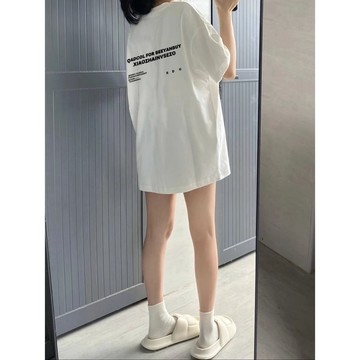 【鹿向南】100%純棉T恤 韓版上衣 長版上衣 oversize t恤 ins 風 歐美上衣 正韓上衣 顯瘦 女生上衣