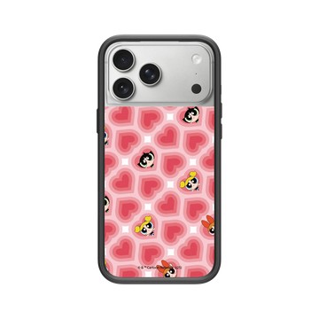 iPhone 17 Pro Max Mod NX -邊框背蓋組合 (相機按鈕) 黑 - The Powerpuff Girls 飛天小女警 - 愛心圖案
