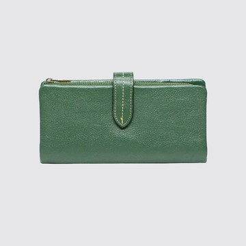 【禮盒】真皮文青簡約長夾 X6301 綠