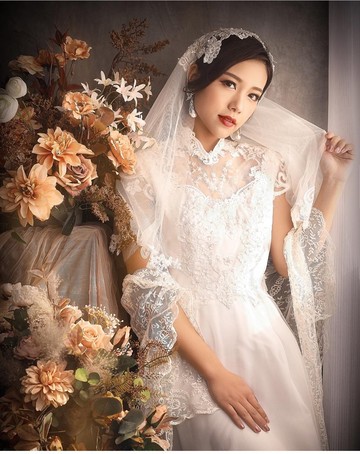 50年代法國古董蕾絲婚紗