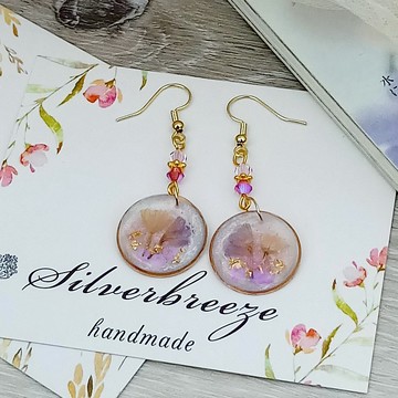 永生花耳環 真花耳環 乾燥花耳環 不凋花 禮物 耳夾 (ER-021)