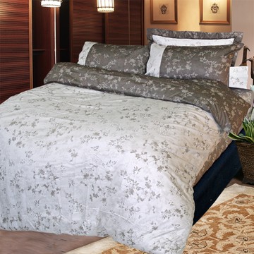 【FITNESS】精梳純棉加大床包+枕套三件組- 夕川織影(咖)