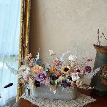 【遇見恆久】絢爛煙花永生玫瑰盆栽 開幕盆栽 | 限自取