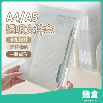 『台灣現貨』透明文件收納盒 A4/A5 分類收納 防水防塵收納盒 資料收納盒 檔案盒 文件盒 辦公室用品 資料盒 幾倉