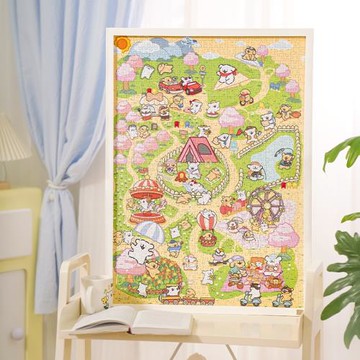 線條小狗拼圖1000片3d立體減壓手工玩具圖益生日小狗情人節禮物女