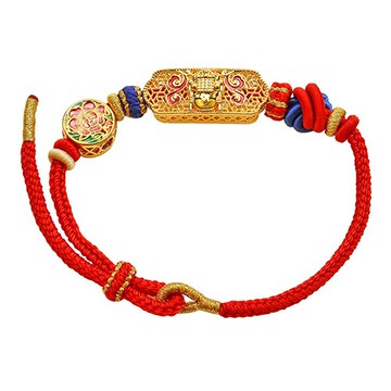 媽祖神像金耀蓮花編織手鍊-白沙屯媽祖系列