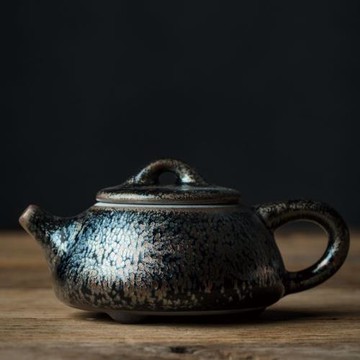 器物志 曾廣旭柴燒天目石瓢壺 瓷球孔茶壺泡茶器窯變陶瓷壺