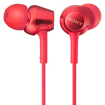 SONY 索尼 耳塞式立體聲耳機 MDR-EX255AP 舒適佩戴 免提通話 線控K歌 隔音好 高音質  紅色
