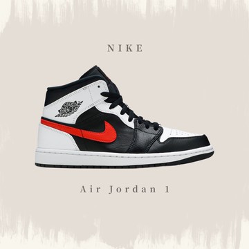 NIKE AIR JORDAN 1 MID"BLACK CHILE RED WHITE" 黑白紅熊貓 554724-075