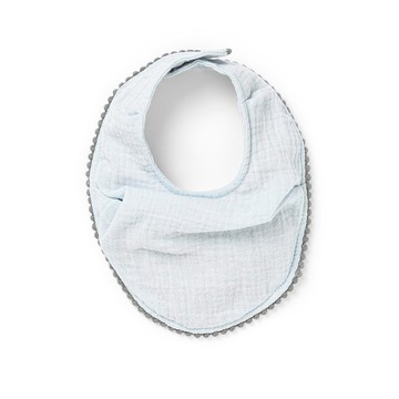 有機棉口水巾圍兜 - 土耳其藍 Aqua Turquoise