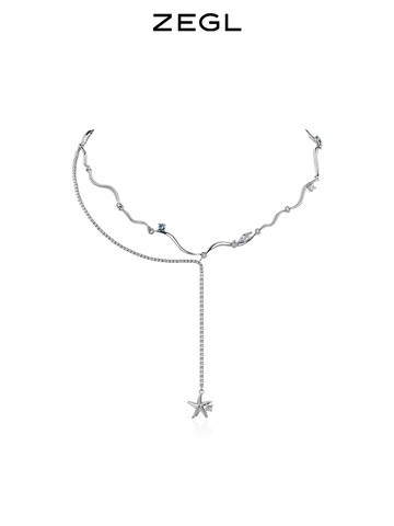 ZEGL設計師波浪海星項鏈女輕奢小眾2022年新款潮冷淡風鎖骨鏈配飾