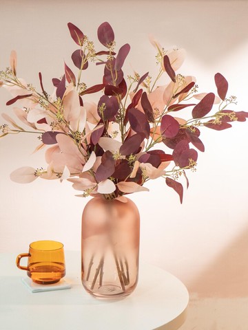 南十字星 北歐彩色仿真尤加利葉片客廳花瓶插花枝條干花擺件裝飾