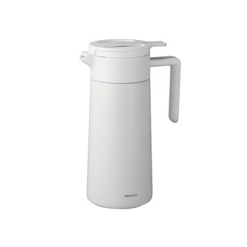 HARIO 日本二重真空保溫陶瓷塗層不銹鋼保溫壺-800ml-白色