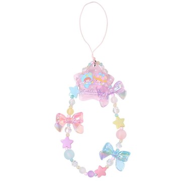 asdfkitty*雙子星 星空天使 50週年紀念 串珠手機腕帶 掛繩 手帶 吊飾-日本正版商品