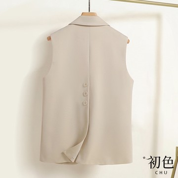 初色  西裝馬甲寬鬆坎肩背心外套-共3色-65908(M-2XL可選)