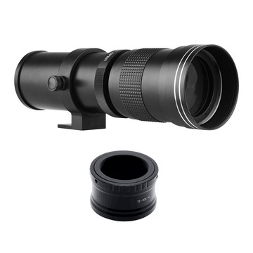 相機鏡頭相機 MF 超長焦變焦鏡頭 F/8.3-16 420-800mm T2 卡口帶 M 卡口轉接環 1/4 螺紋更換