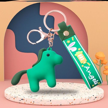 持有綠碼掛件綠馬公仔創意鑰匙扣健康馬惡搞掛飾品綠色箭頭行程卡