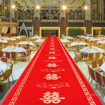 婚慶地毯紅地毯一次性結婚用喜慶開業禮加厚防滑無紡布樓梯新布置