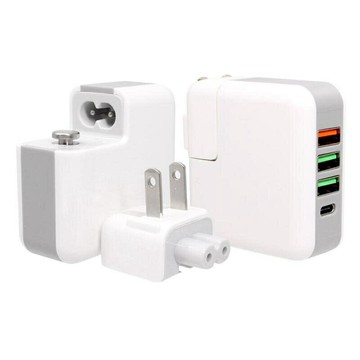 『時尚監控館』充電器 全新 QC 3.0+Type-C多孔USB充電器 90v~240v 25W電流輸出 4孔充電 旅充