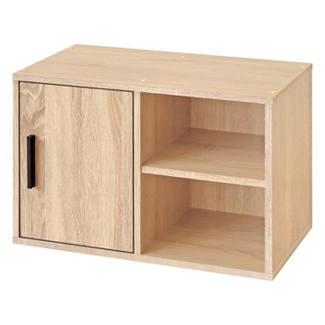 《HOPMA》簡約單門二格櫃(2入) 台灣製造 收納櫃 置物櫃 書櫃 櫃子-淺橡(漂流)木