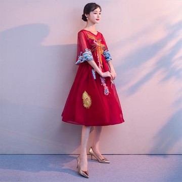 孕婦敬酒服2025新款紅色高腰大碼中式新娘秀禾服結婚禮服裙女胖mm