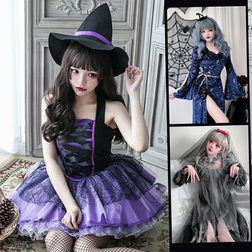 女巫 巫婆裝-綜，萬聖節 暗黑天使 萬聖節服裝 墓碑鎮 鬼新娘 萬聖服裝 魔女 cosplay 派對，X射線【W380018】