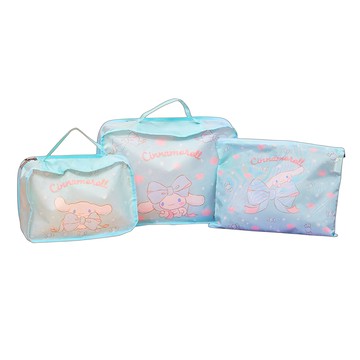 Sanrio 三麗鷗 旅行換洗包3件組 CA945-1  大耳狗 藍色  大-395x305x110mm、小-300x210x110mm、平-355x270mm