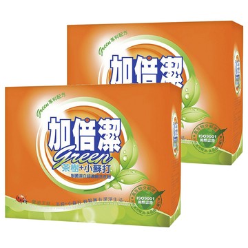 加倍潔 制菌潔白超濃縮洗衣粉 茶樹+小蘇打 食品級小蘇打 深入衣物纖維洗淨 防潮蓋設計  1.5kg  2盒