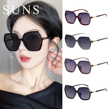 【SUNS】時尚方框名媛款 顯小臉 TR90輕量材質 Polarized偏光墨鏡 防眩光 抗UV400