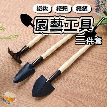 【台灣現貨】園藝工具3件套 園藝小幫手 鐵鏟 鐵耙子 鐵鍬 園藝工具 花盆 栽多肉植物 鬆土工具 園藝用具 裝飾盆景