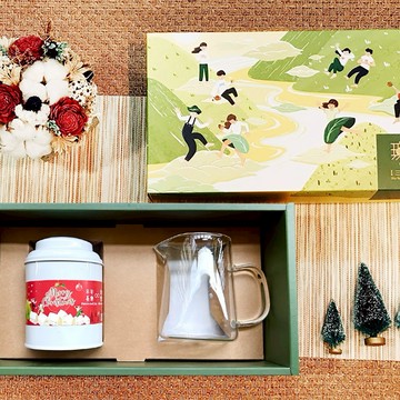 聖誕客製茶葉禮盒【無藏茗茶】開花茶6顆綜合花型 茶具精美禮盒 公益禮盒 送長輩 同事 送禮推薦