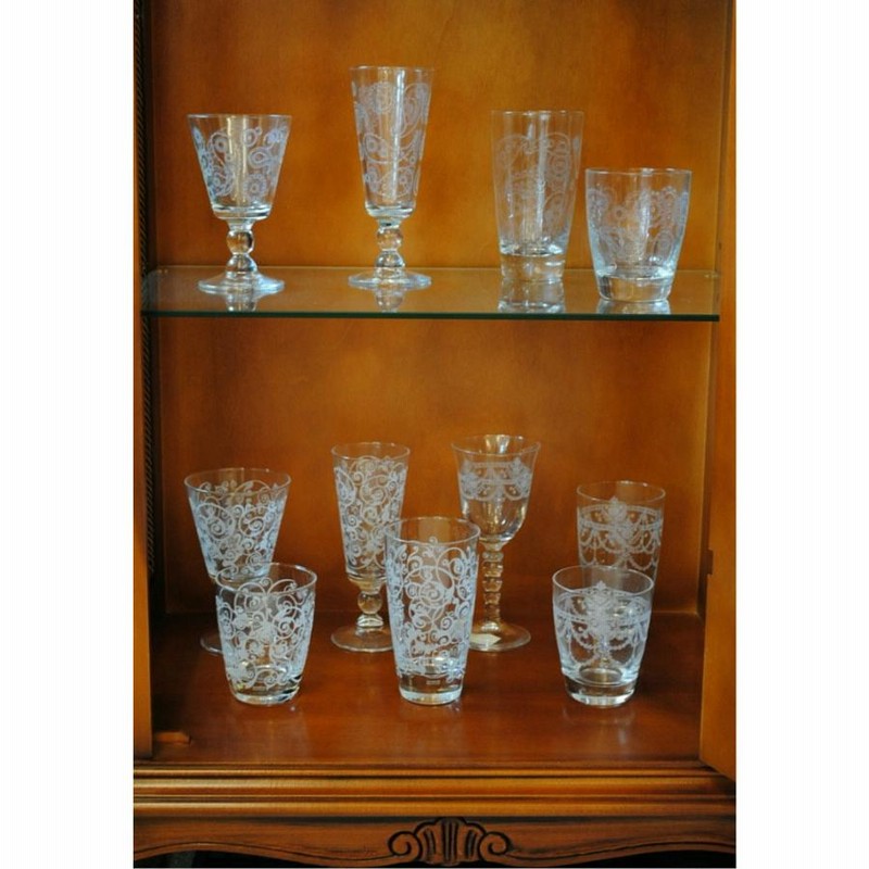 骨董　アンティーク　エッジング　エアーツイストグラス　ゴブレット　ツイストステム 骨董 アンティーク エッジング エアーツイストグラス ゴブレット