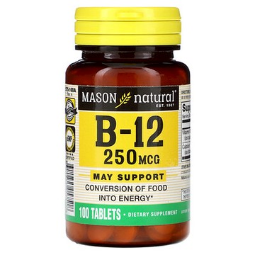 Mason Natural, B-12，250 微克，100 片