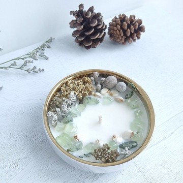 獨家 - 葡萄石 大理石碗 50g / 250g 大豆蠟香氛蠟燭 尾牙禮物