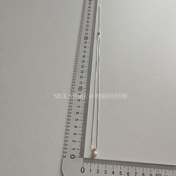 晚睡的桔梗「心上月」輕奢法式淡水珍珠項鏈mini簡約通勤蛇骨鏈女