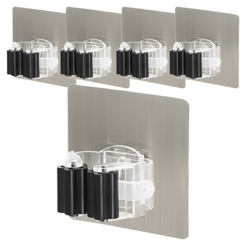 黏貼式拖把架 防水防潮 多處好收納  顏色隨機  5個