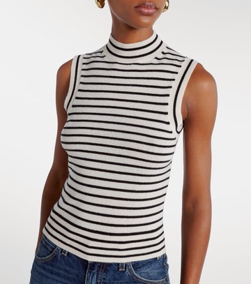 Nili Lotan Masha striped cashmere turtleneck top