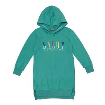 Crocodile Junior小鱷魚童裝- 刺繡文字連帽洋裝 ( 630351-41 女生款)