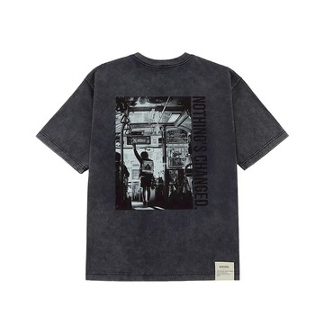 A[S]USL SNOW WASH PHOTO PRINT TEE / ASUSL 日系 復古 寬鬆 水洗T恤 字母T恤