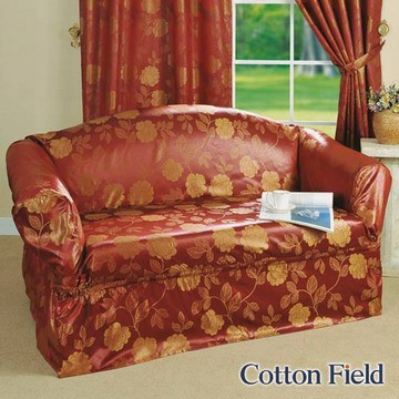 cottonfield 【彩妍】緹花三人沙發便利套-紅色