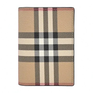 BURBERRY  Vintage 經典格紋帆布卡片夾(卡其)