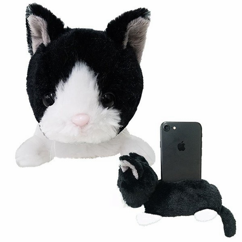 ぬいぐるみ型のスマホスタンド スマートフォンスタンド ハチワレ 猫雑貨 猫グッズ 通販 Lineポイント最大0 5 Get Lineショッピング