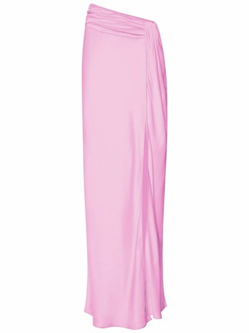 LAPOINTE - asymmetric satin maxi skirt - women - Acetate/Viscose - 4 - Pink