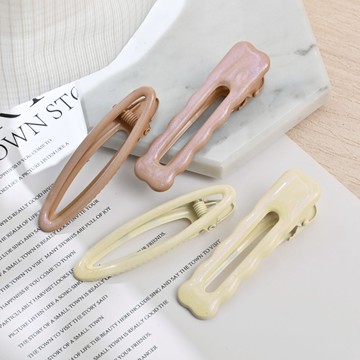 珠光壓夾2入-奶咖6cm-多款任選